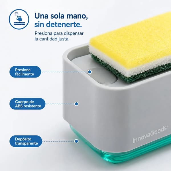 Sæbedispenser, Manuel Pumpe, Integreret Svamp Holder,M