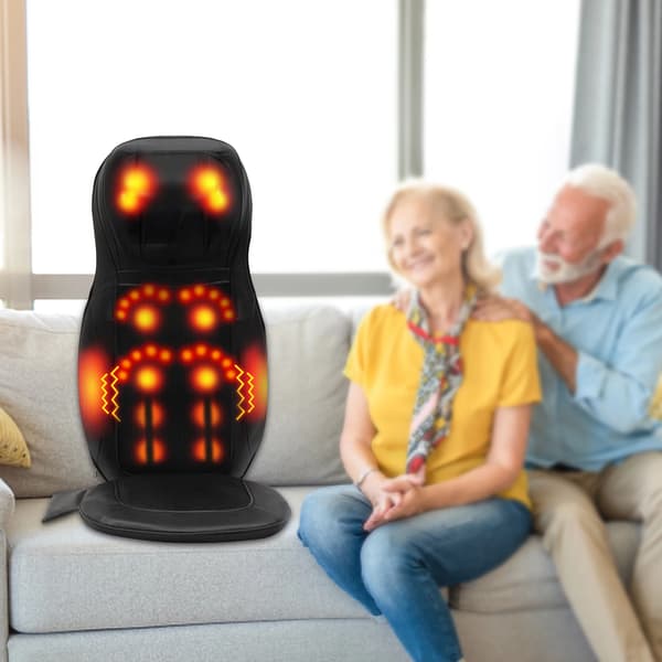 Massagepude, Opvarmet Vibration, Ergonomisk Design,sort