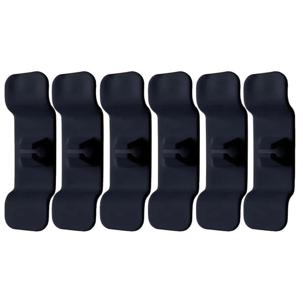 Kabelholder, Holdbart Plastik, Nem Clip-on Design,sort 6stk
