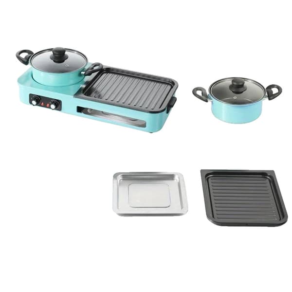 Elektrisk Multikokare, Non-Stick Design, Mångsidig Matlagning,Grön, EU
