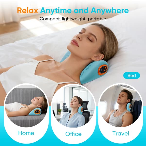 Nakke Massager, EMS Teknologi, Varme & Vibration Indstillinger,Blå