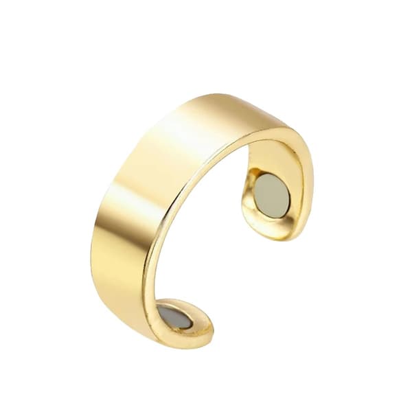 Anti-snarkring, Justerbar Passform, Magnetterapi,2 Magnet Guld