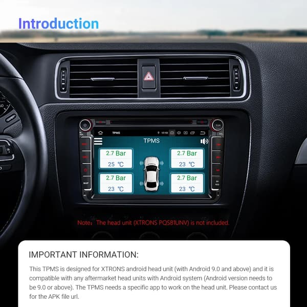 Dæktryksovervågningssystem, interne sensorer, USB-forbindelse,TPMS08