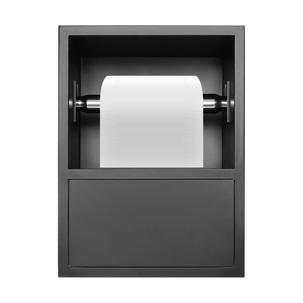 Toiletpapirholder, vægmonteret, holdbart rustfrit stål,sort