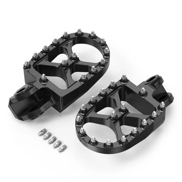 Motorcykelfodstøtter, Bredt Design, Holdbare Materialer,sort