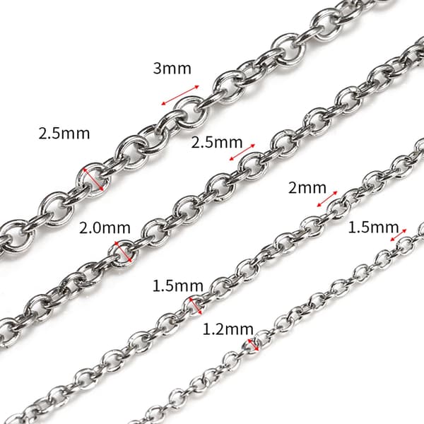 Länkkedja, Rostfritt Stål, 10 Meter Längd,2.0mm, Rostfritt Stål-b