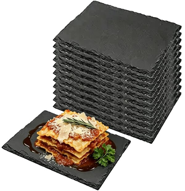 Serveringspanel, Højkvalitets Naturskifer, Alsidig Brug,12PCs 20x10cm