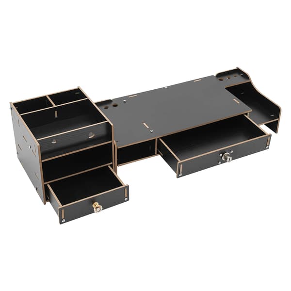 Monitorställ, Modern Design, Multifunktionell Förvaring,Svart