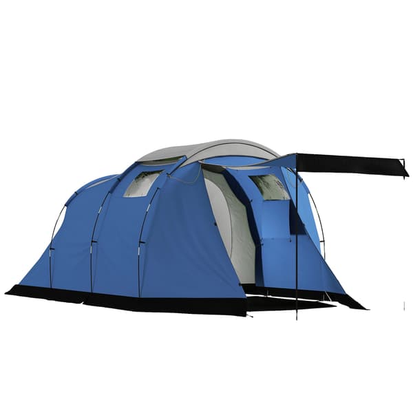 Campingtält, Vattentålig Design, Rymlig Två-Rumslayout,blå