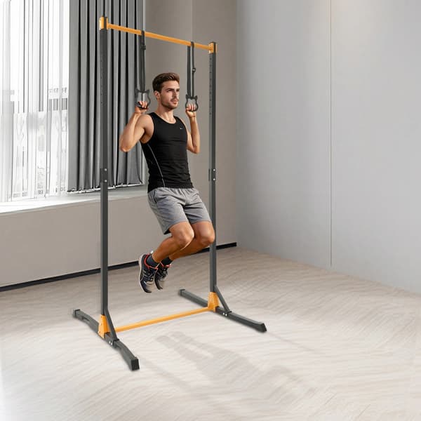 Pull-up Bar, Justerbar Højde, 400kg Belastningsevne,Sort og Gul
