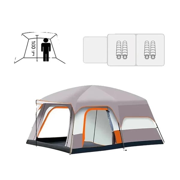 Camping Telt, Rummelig Design, God Ventilation,Beige