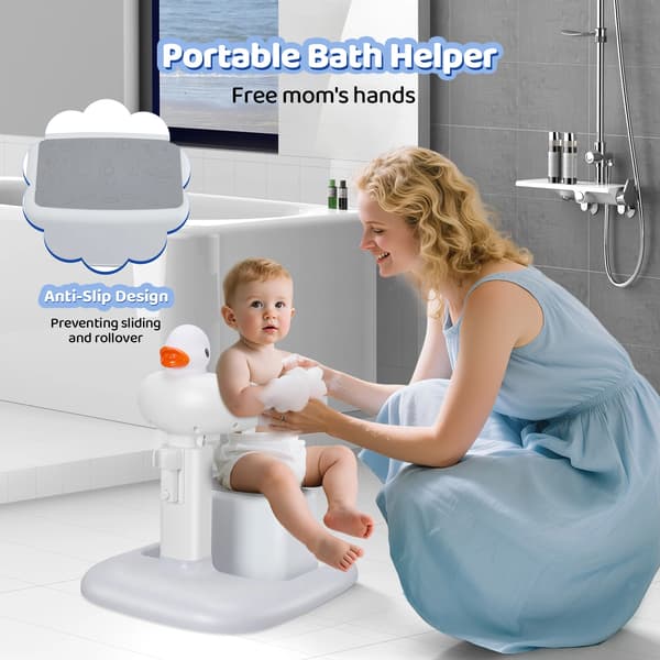 Babyduschställ, Höjdjusterbart 17.71\"-23.62\", Bredd justerbart 9.44\"-12.99\", Passar 8-36 månader, Stabil triangulär design, Verktygsfri montering