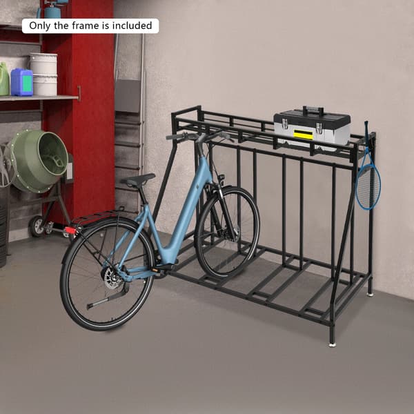 Cykelstativ, 4 Parkeringspladser, Holdbar Stål Konstruktion,Sort
