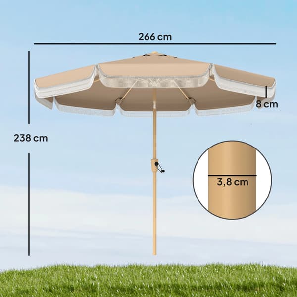 Paraply, Slitstarkt Tyg, Utomhusbruk, Khaki