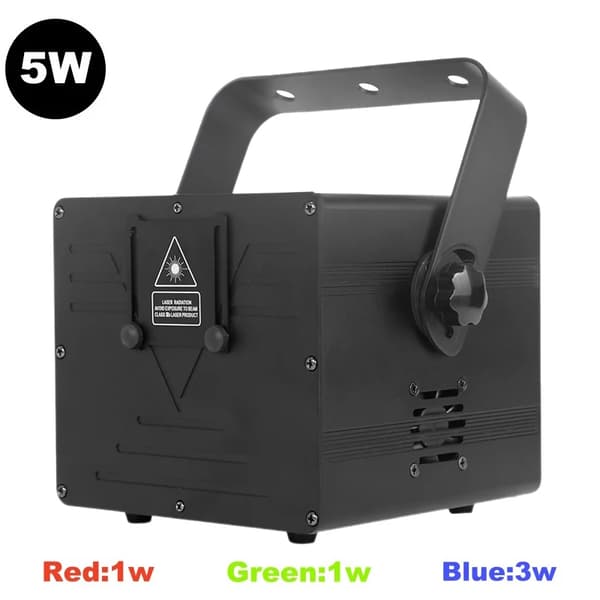 Discofest Laserljus, RGB-animation, DMX-kontroll,EU-plugg, 5W