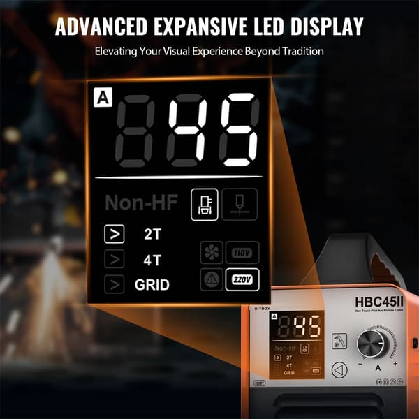 Plasma Cutter, Non-Touch Pilot Arc, LED Display,EU stik, HBC45II