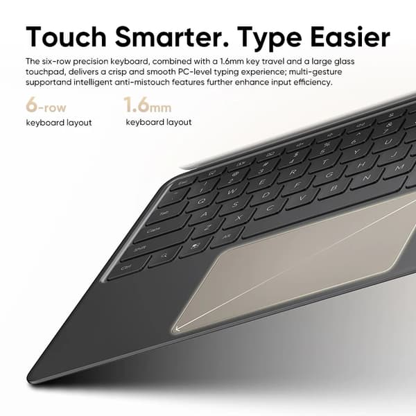 Tablet Tastatur, 6-Række Taster, Stemmeinputfunktion,Grå