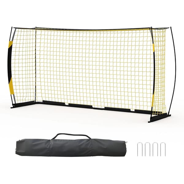 Bärbart Fotbollsmål, Sammanfallande Design, Hållbara Material,12x6FT Gul Svart