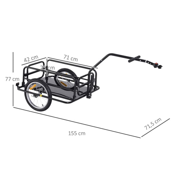 Lastevogn, Robust Metalbygning, To-hjulet Design,sort