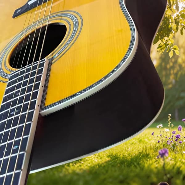 Gitarr, Fast Bro, Högerhänt Orientering,GUL