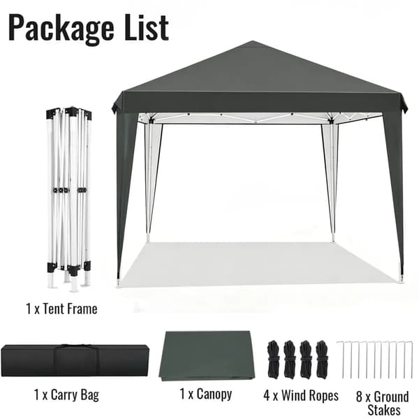 Paviljongtält, Pop-Up Design, UV-skydd,Mörkgrå