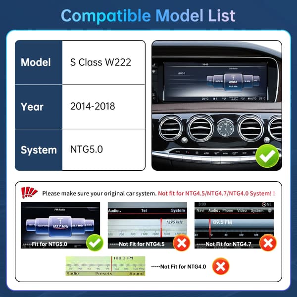 Trådlös CarPlay-länk, stöder Android Auto, inbyggd GPS,NTG5.0