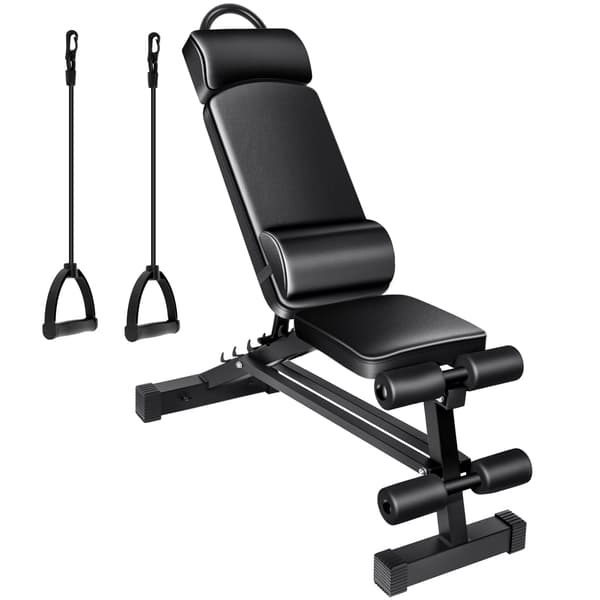 Dumbbell Stol, 5-Position Justerbar Ryglæn, Foldbar Pladsbesparende Design,SÆT 1