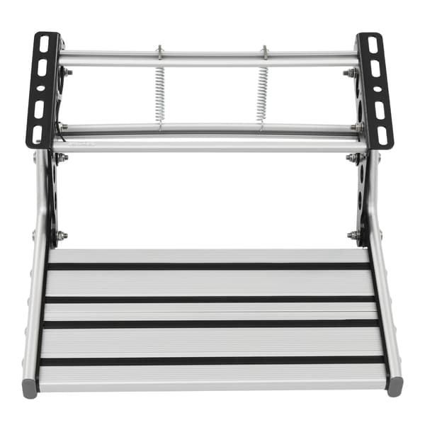 Fällbar husvagnstrappa, konstruktion av aluminiumlegering, LED-ljusramp,Silver