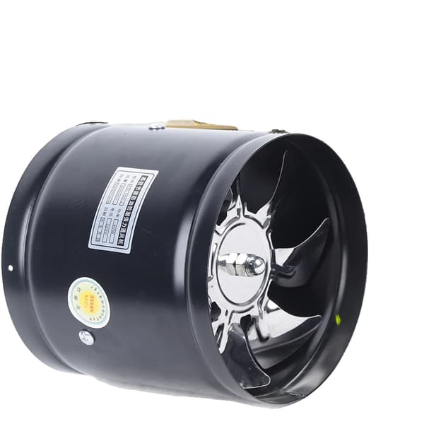 Inline ventilator, lavt støjniveau, robust luftstrøm,sort