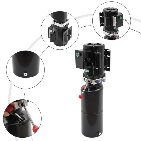 Elektro-hydraulisk pump, hög effektmotor, precis tryckkontroll,svart