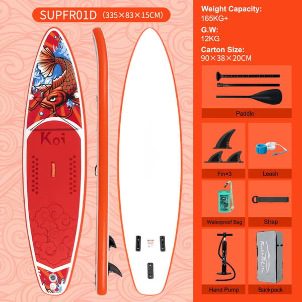 Oppustelig Paddleboard, Letvægts, Komplet Tilbehørssæt,SUPFR01E