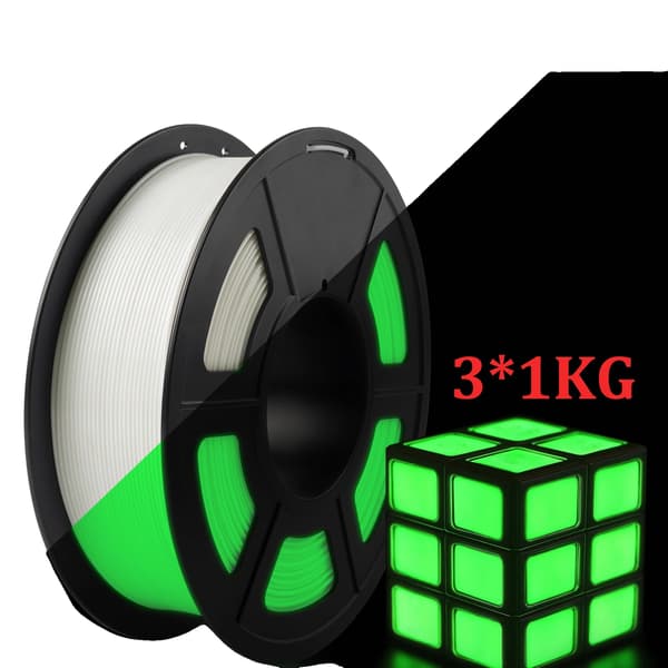 PLA Filament, Luminous in the Dark, Universal Compatibility, 3Pcs PLA White Green