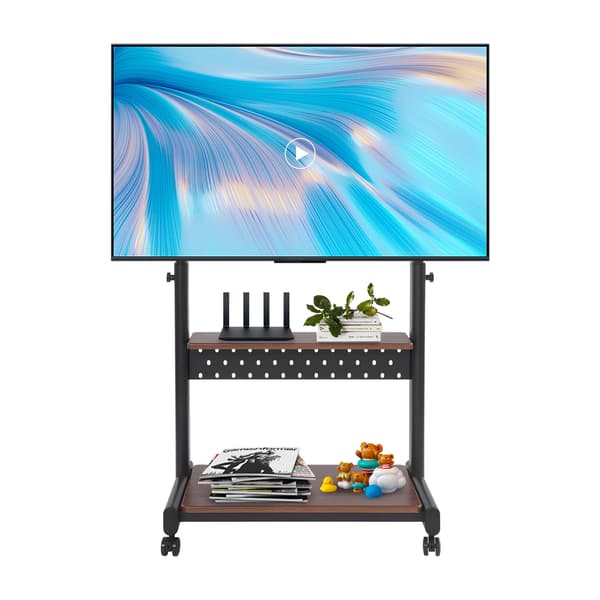 TV-stativ, Justerbar højde, Flytbar design,sort
