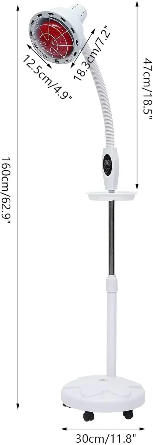 Infrarød lampe, justerbar højde, brugervenlig timer,HVID