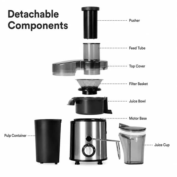 Juicer, 500 Watt, 2-hastighetsdrift,set A
