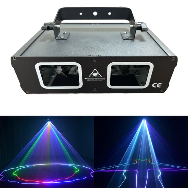 RGB Laserlys, DMX512 Kontrol, Stemmesensor,sort