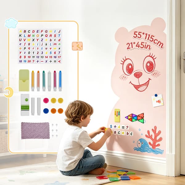 Magnetisk väggdekal, barnvänlig design, enkel installation,Rosa