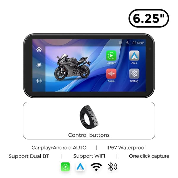 Motorcykel GPS-navigering, vattentät, dubbel Bluetooth-stöd,MTF2-MT
