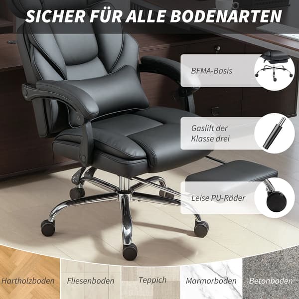 Kontorsstol, Ergonomisk Design, Justerbar Höjd,svart