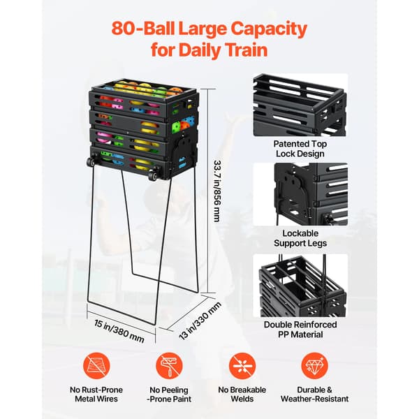 Boldhopper, Ergonomisk Design, Holdbar Konstruktion,Holder 80 bolde