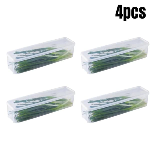 Opbevaringskasser, Stabelbart Design, Tæt Låg,4PCS