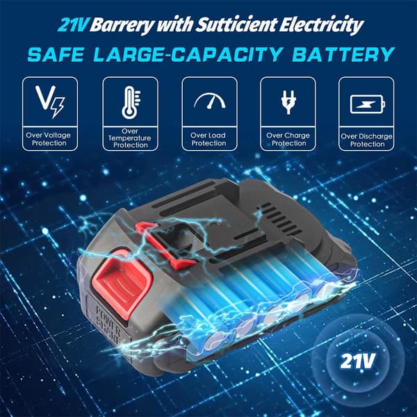 Mini Motorsåg, Effektiv Kapning, Lättviktsdesign,Med 2X Batteri