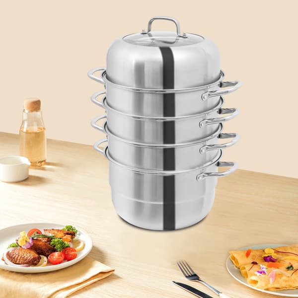 Ångkokare, 5-lagers design, 9L kapacitet,Ljusgrå
