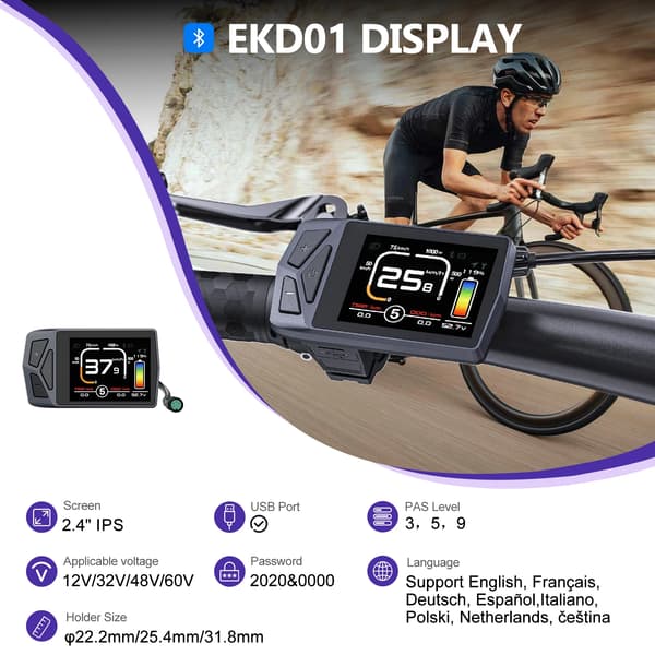 Skærm, Bluetooth-forbindelse, Vandtæt design,EKD01(Bluetooth)