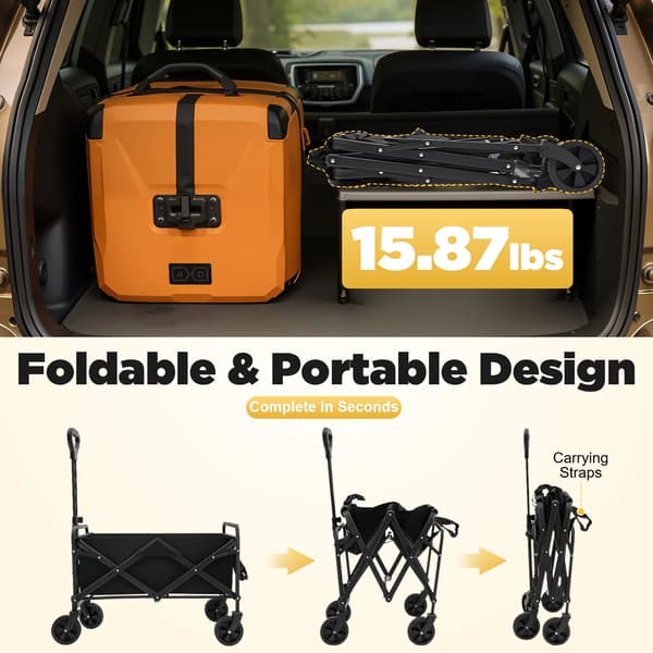 Vagn, Tungt Utrustad, Sammanfallande Design,Svart