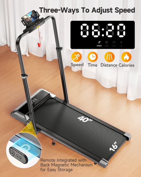 Löpband, Justerbara Armstöd, Smart App Kontroll,Toputure TP6