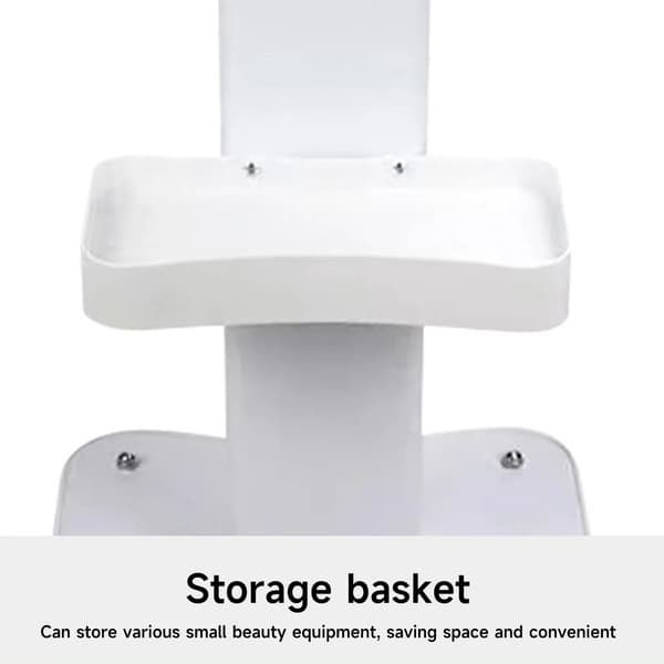 Skønhedsinstrumentvogn, 360° roterende hjul, holdbart design,HVID