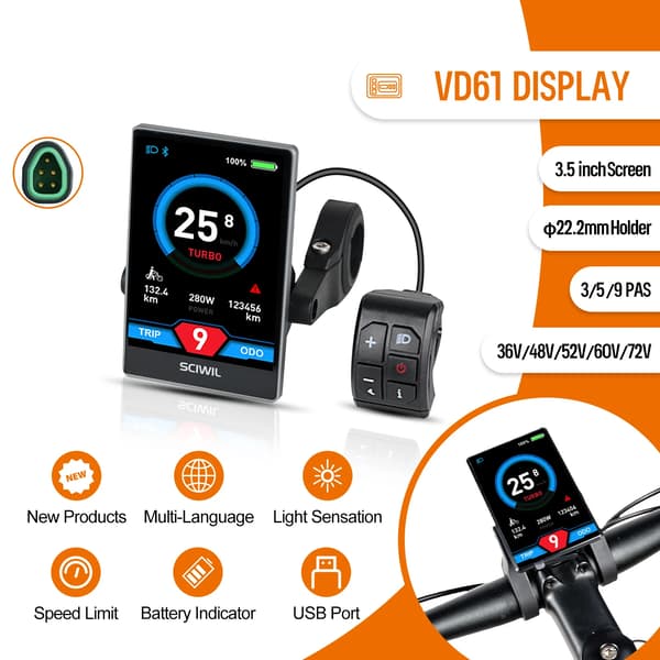 Display, HD-skärm, OTA-programuppdatering, VD61 (0-9 Pas)