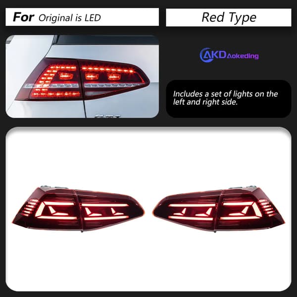 Baglygtesamling, Dynamisk Signal, LED Belysning,For LED Rød
