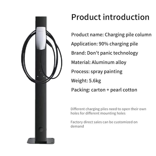 EV-laderholder, Metal Konstruktion, Vejrbestandig,Sort